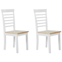 Set of 2 Dining Chairs BATTERSBY Wood White