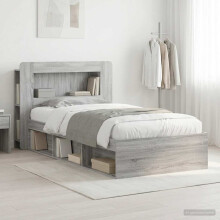 vidaXL Bed Frame with Storage Grey Sonoma 100 x 200 cm Engineered Wood
