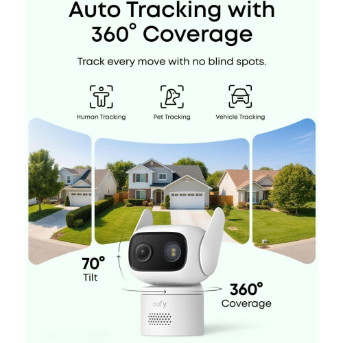 Eufy eufy Wired Cam C31 2-Pack, 360 Coverage with Pan and Tilt, Color Night Vision 2