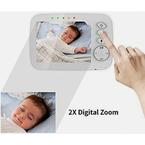 Babá eletrônica com tela LCD de 3,2 polegadas, câmera sem fio de 2,4 GHz, vídeo digital HD, visão noturna e função de comunicação bidirecion 2