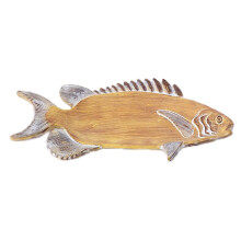 Vintage Style Resin Fish Shaped Jewelry Tray,Ring Dish, Antique Trinket Key Holder Decorative Tray for Display Organizer