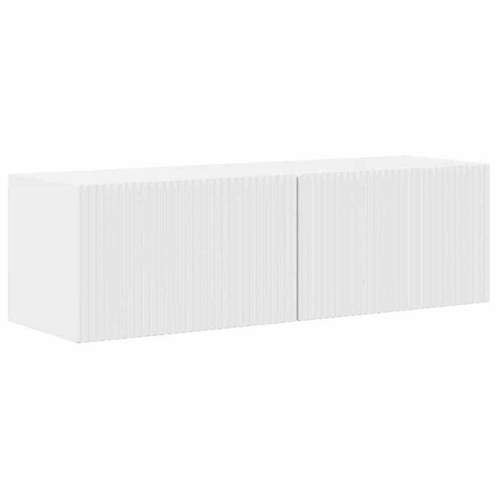 Vidaxl Tv Wall Cabinet Gloss White 98 X 31 X 29.5 Cm Engineered Wood