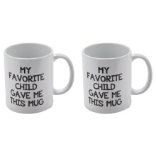 2X My Favorite Child Gave Me This Funny Coffee Mug - Best Mom & Dad Christmas Gifts Gag Xmas Present Idea From Daughter