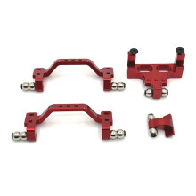 RC Car Upgrade Voor- en Achterstang Zetel Servo Vaste Stoel Kit voor WPL 1/16 C64 RC Auto Upgrade Onderdelen Rood
