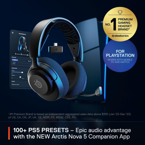 SteelSeries SteelSeries Arctis Nova 5P Wireless Gaming Headset PS5 PC Bluetooth Black USB-C 1