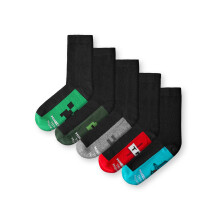 (12.5-3.5 UK Child) Minecraft Calf Socks Set of 5 (Boys Multicoloured)