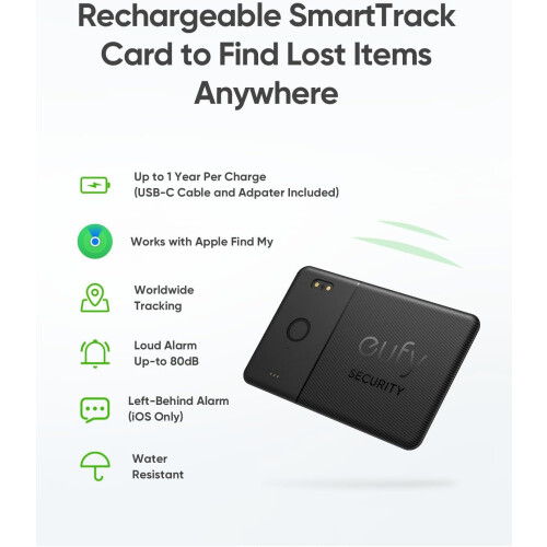 Eufy eufy Security SmartTrack Card E30 Bluetooth Water Resistant Rechargeable 1