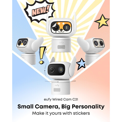 Eufy eufy Wired Cam C31 2 Pack with HomeBase Mini, 360 Coverage, Colour Night Vision 1