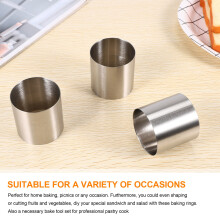 8 Pieces Stainless Steel Mousse Rings Round Biscuit Cutter Cake Mold Kitchen Baking Pastry Tool for Tart,Fondant,Etc