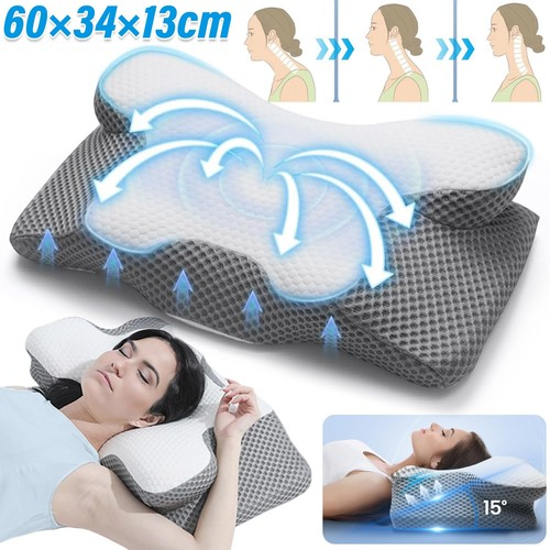 Neck Pillow Ergonomic Shape Washable Cover High-Density Memory Foam Inner Core 1