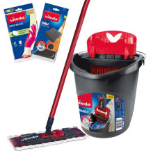 Kit Vileda Ultramax comprenant une serpillière plate, des gants et une éponge