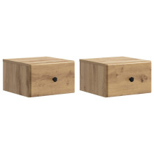 vidaXL Wall-Mounted Bedside Cabinet 2 pcs Artisan Oak Engineered Wood