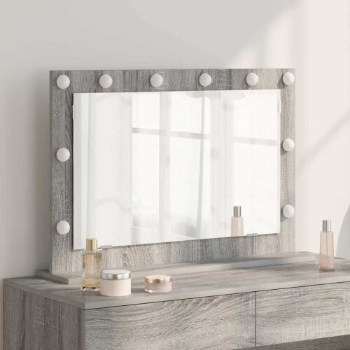 VidaXL vidaXL Vanity Mirror Rectangular Grey Sonoma 80 x 55 x 18 cm