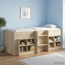 vidaXL Kids'High Bed Frame 2 pcs Sonoma Oak 98.5 x 200 cm