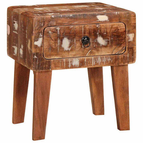 VidaXL vidaXL End Table with Drawer Brown 40 x 32 x 46 cm Solid Reclaim Wood