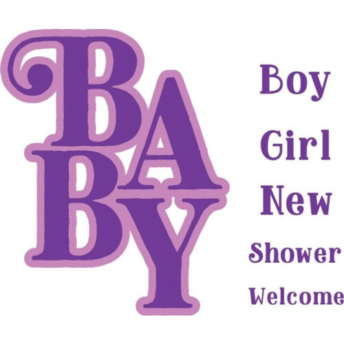 Gemini Cascading Sentiment Stamp & Die Set ~ Baby 2