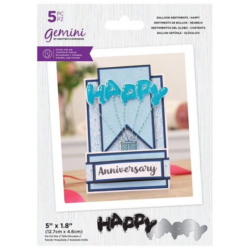 Gemini Stamp & Die Balloon Sentiments - Happy 1