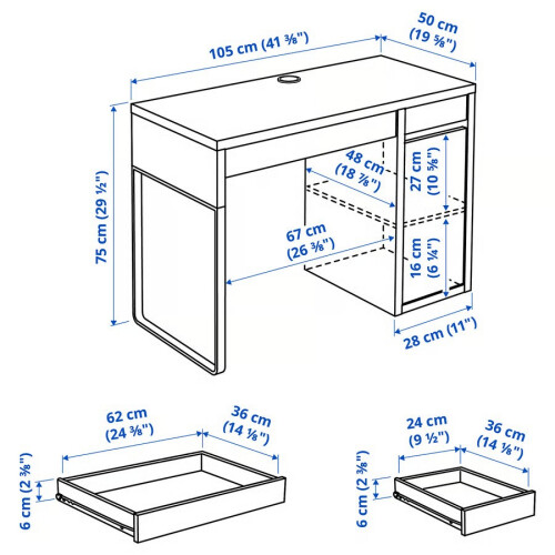 IKEA MICKE Computer Desk 105x50x75 cm 2