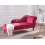 Beliani Right-Hand Chaise Longue NIMES Velvet Dark Red 2