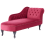 Beliani Right-Hand Chaise Longue NIMES Velvet Dark Red 4