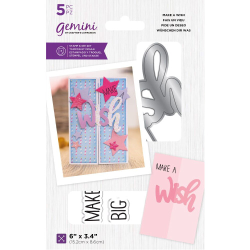 Gemini Gatefold Stamp & Die Set ~ Make A Wish 1