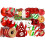 Adornos Navideños Navideños Irrompibles Set 86 Rojo-Verde-Blanco 1