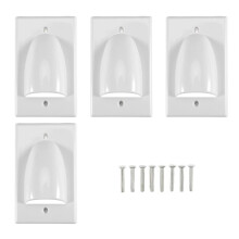 4 Pieces Single Gang Bundled Cable Wall Plate for Cabling Cable Dust-Proof Plate Internal Management Convex Audio