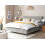 Beliani Bed Fabric VALOGNES 180 x 200 cm (EU Super King) Light Grey 2