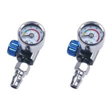 2X 1/4 Pouce Bsp Outil de Soupape de RéGulateur D'Air Durable Petit ManomèTre de Queue avec Buse pour Outil de PulvéRisation