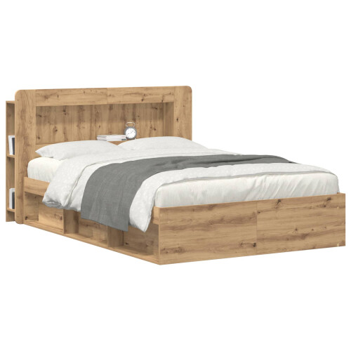 VidaXL vidaXL Headboard Cabinet with Storage Artisan Oak Engineered Wood 1