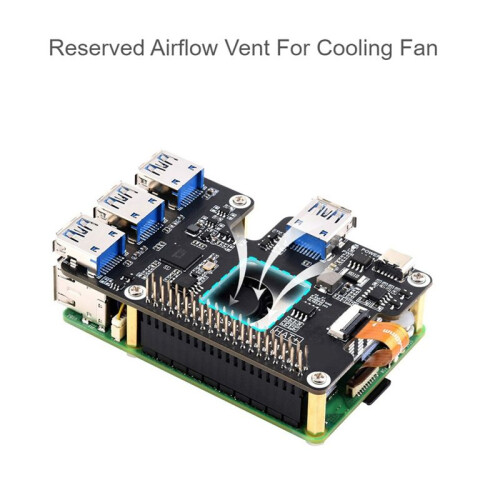 Para Raspberry Pi 5 PCIe una USB 3.2 Gen1 HAT PCIe una USB HUB 4 Puertos USB Plug y  para Raspberry Pi 5 1