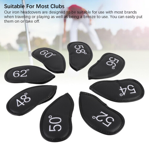8er Set Golf Eisen Schlägerhauben Klett 48 bis