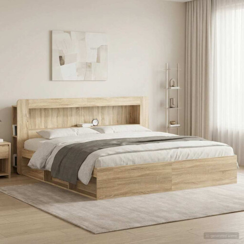 VidaXL vidaXL Headboard Cabinet with Storage Sonoma Oak Engineered Wood 2