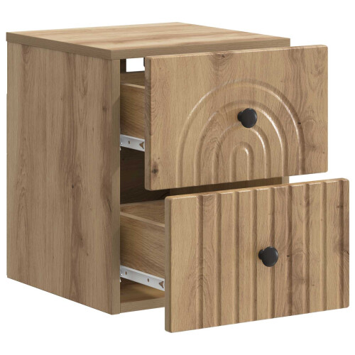 VidaXL vidaXL Wall-Mounted Bedside Cabinet 2 pcs Artisan Oak Engineered Wood 2