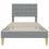 VidaXL vidaXL Bed Frame with Headboard Light Grey 90 x 190 cm Fabric 2