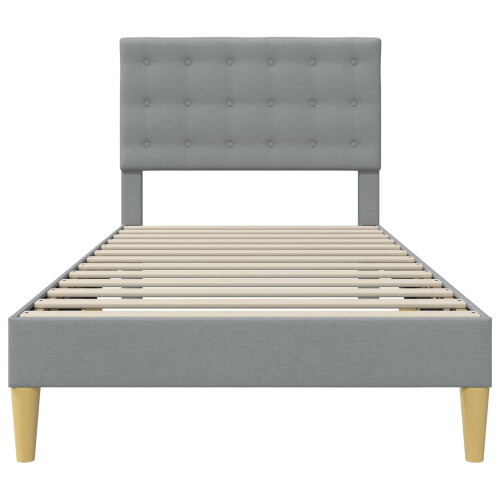 VidaXL vidaXL Bed Frame with Headboard Light Grey 90 x 190 cm Fabric 1