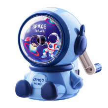 Ascuțitoare de creioane cu desene animate de astronaut, cu manivelă și recipient, reglabilă pentru biroul copiilor, reglabilă în sala d