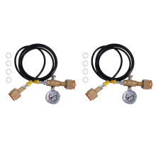 2X Ladeadapter der Argon-CO2-NachfüLlstation für Kleine SchweißTanks, mit 1,5 Meter Weichem Schlauch, 250 Bar Manometer W21,8-14