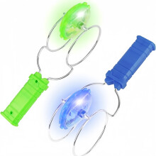 Light Up Spinning , 2 Pcs Hand-cranked Inertial Spinning , Magic Rail Twirler Flashing Magnetic Gyro Wheel with Rotating Lighting