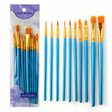 10-pack penselset nylonpenslar med rund spets för målning, slitstarka borst, ergonomiskt handtag, lätt att rengöra, multifunktion