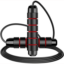 Corde à sauter réglable, corde à sauter anti-nœuds - câble en acier recouvert de PVC