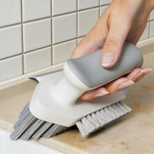 Brosse à joints et coins 4 en 2 avec outil grattoir, pour le nettoyage des carreaux et des joints