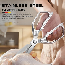 Ciseaux de cuisine, ciseaux Ă viande, lame utilitaire tranchante en acier inoxydable revĂŞtue de titane