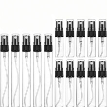 Lot de 15 mini vaporisateurs de parfum en verre vides et rechargeables, de voyage, avec pipette et embout souple, 3 ml, 5 ml et 10 ml,