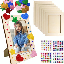 Picture Frame Painting Craft Kit - 8 Packs Wooden Diy Picture Photo Frames Set Unfinished Wood for Crafts Paint Decorate