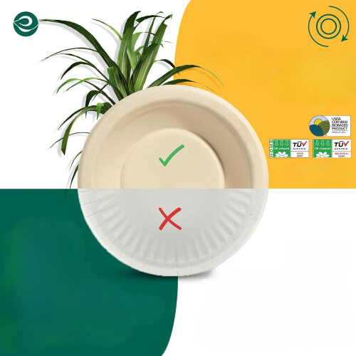 Cuencos Desechables de Caña de Azúcar Compostables 350ml 1000 Unidades 2