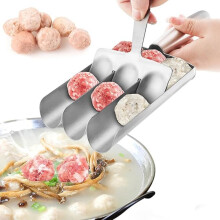 Moule à boulettes de viande triple pour la cuisine, en acier inoxydable antiadhésif, outil de cuisine DIY pour confectionner des boule