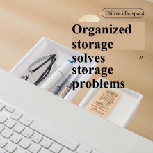 Organizér pod zásuvku stolu, 2 ks, bílý skrytý, samolepicí, vysoce kvalitní materiál, dlouhá životnost, snadné vkládání