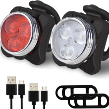 Sada světel na kolo, super jasná dobíjecí USB světla na horské silniční silnici, snadná montáž, LED světla na kolo, USB přední a zad