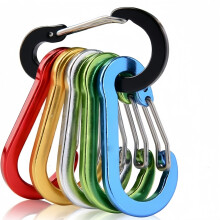 Multifunctionele karabijnhaak, set van 6 kleine karabijnhaakjes, mini sleutelhanger karabijnhaakje 5 cm
